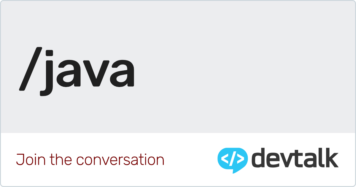 Java Programming Language Devtalk