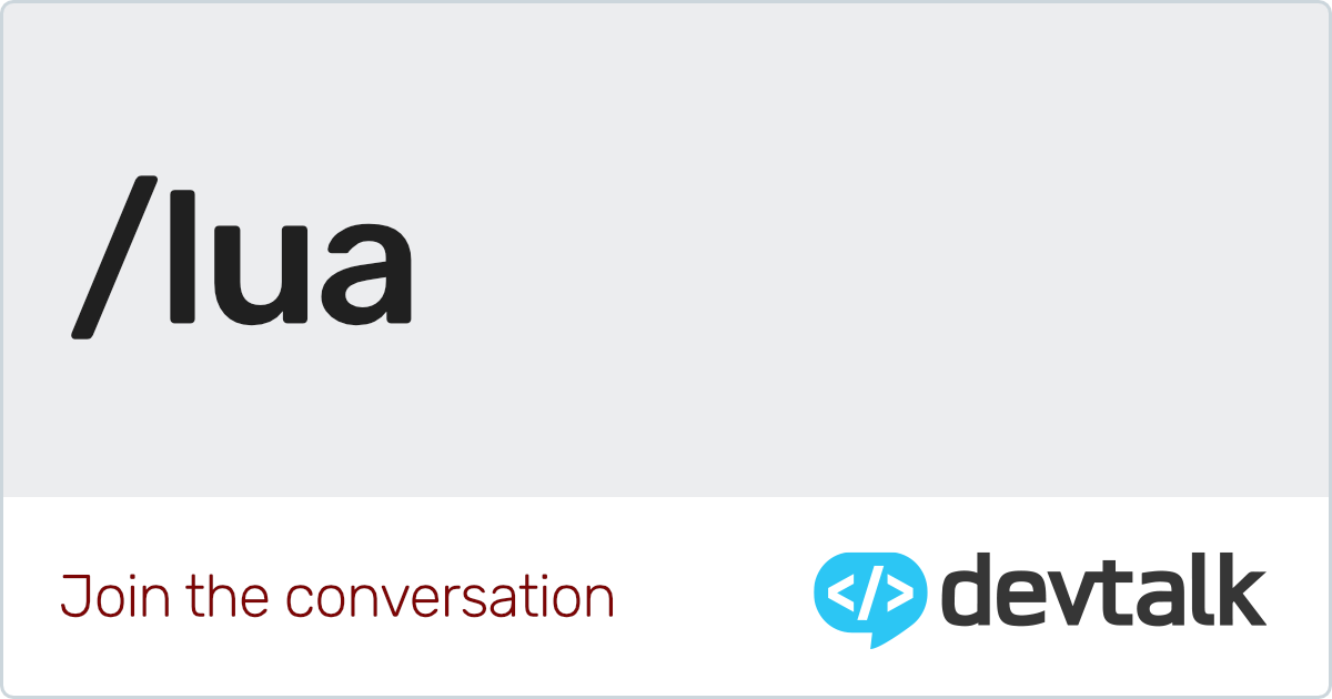 Lua Programming Language Portal | Devtalk
